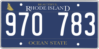 RI license plate 970783