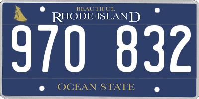 RI license plate 970832