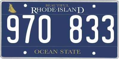 RI license plate 970833