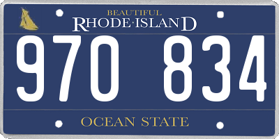 RI license plate 970834