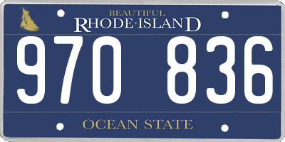 RI license plate 970836