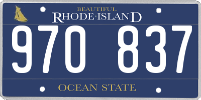 RI license plate 970837