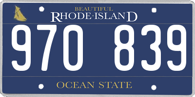 RI license plate 970839