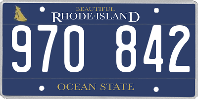 RI license plate 970842