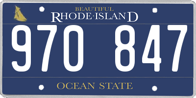 RI license plate 970847