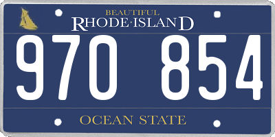 RI license plate 970854