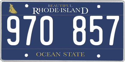 RI license plate 970857