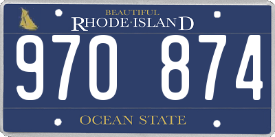 RI license plate 970874