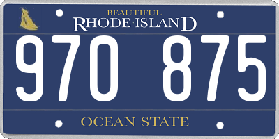 RI license plate 970875