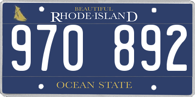 RI license plate 970892
