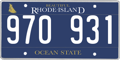 RI license plate 970931