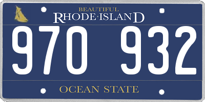 RI license plate 970932