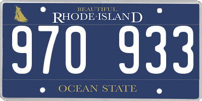 RI license plate 970933