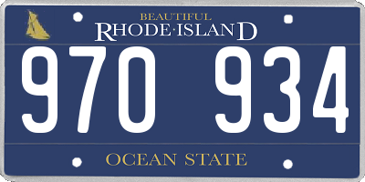 RI license plate 970934