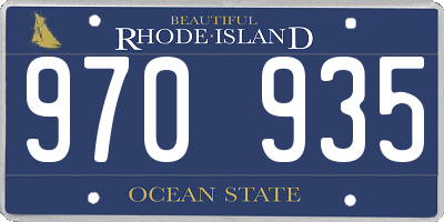 RI license plate 970935