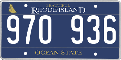 RI license plate 970936