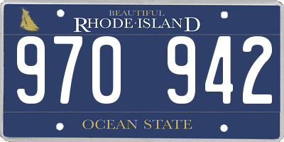 RI license plate 970942