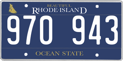 RI license plate 970943