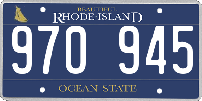 RI license plate 970945