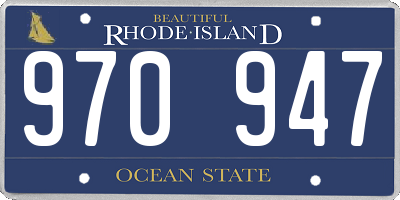 RI license plate 970947