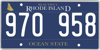 RI license plate 970958