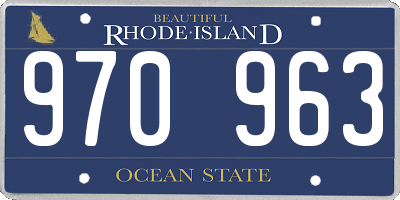 RI license plate 970963