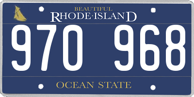 RI license plate 970968