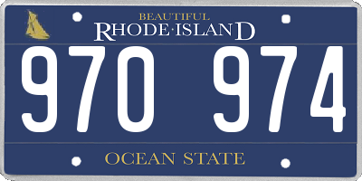 RI license plate 970974