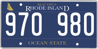 RI license plate 970980