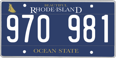 RI license plate 970981
