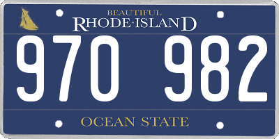 RI license plate 970982