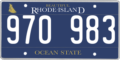 RI license plate 970983