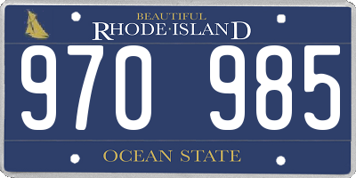RI license plate 970985