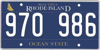 RI license plate 970986