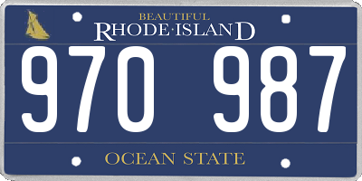 RI license plate 970987