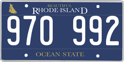 RI license plate 970992