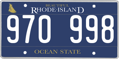 RI license plate 970998