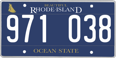 RI license plate 971038