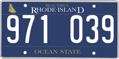 RI license plate 971039