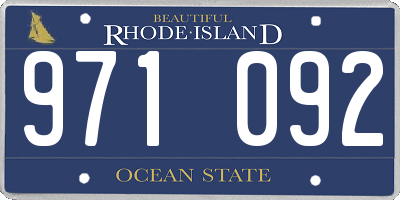 RI license plate 971092