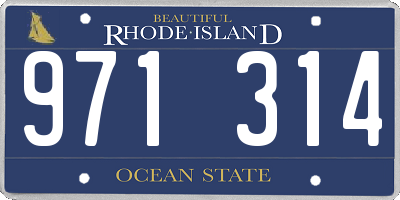 RI license plate 971314