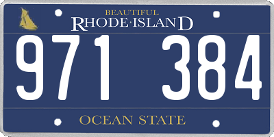 RI license plate 971384