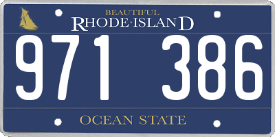 RI license plate 971386
