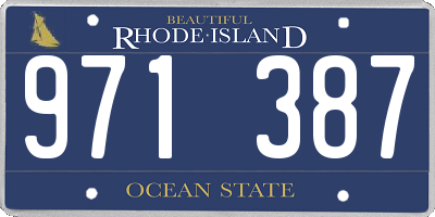 RI license plate 971387