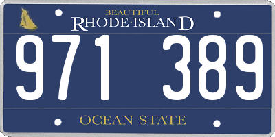 RI license plate 971389