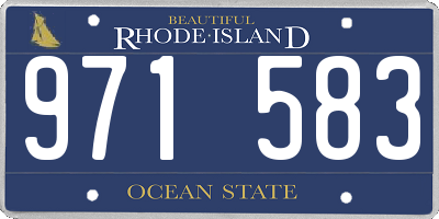 RI license plate 971583