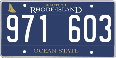 RI license plate 971603