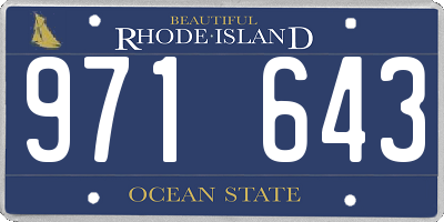 RI license plate 971643