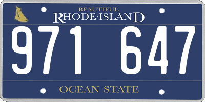 RI license plate 971647