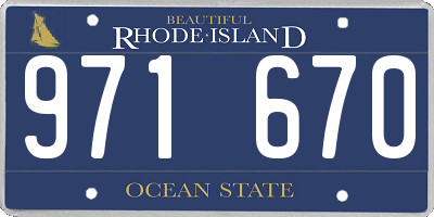 RI license plate 971670